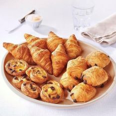 Pre-baked French breakfast set Lenotre 6 mini croissants / 6 mini fine butter pains chocolat / 6 mini pains au raisins - (frozen)  