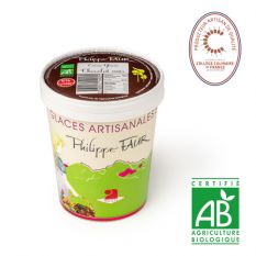 Artisanal organic dark chocolate ice cream - 500ml (frozen) - 100% natural, no coloring, no taste enhancer, no artificial aroma, no preservative