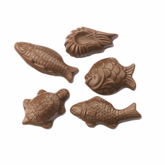 Easter small chocolate figurines also called "friture" in milk chocolate dulcey 32% - 100g 