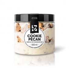 Artisanal cookie ice cream with pecan nuts & vanilla ice cream - 500ml - excellent for good mood ! - Best Before 14 June 2024
