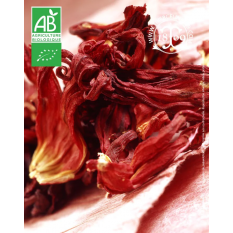 Organic red hibiscus dried flowers - 150g