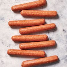 Cooked premium beef hot dog sausages from American beef 7'' - 16/17 cm - 1kg (halal) (frozen)