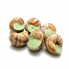 Ready-to-eat 48 extra large Burgundy snails stuffed with garlic & parsley butter sauce - 690g (frozen) 