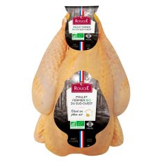 Organic yellow chicken 81 days from Southwestern France 95 aed/kg - 1.4/1.7kg (halal) (frozen) - price will be adjusted as per final weight