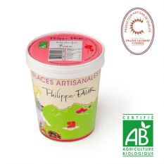 Artisanal organic strawberry sorbet - 500ml (frozen) - 100% natural, no coloring, no taste enhancer, no artificial aroma, no preservative
