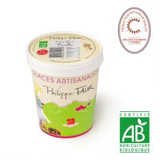 Artisanal organic vanilla ice cream - 500ml (frozen) - 100% natural, no coloring, no taste enhancer, no artificial aroma, no preservative 