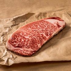 Chilled fullblood wagyu beef striploin steak MS9+ - (halal) - 100% hormone & antibiotic-free
