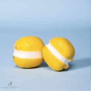 Frosted yellow lemon sorbet - 120g x 2 pieces (frozen) - 100% vegan, 100% natural