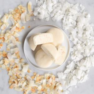 NEW vegan toasted coconut mochi ice cream - set of 4 pieces - no artificial sweetener or colouring