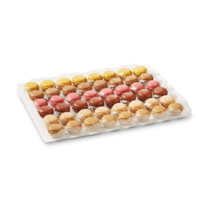 Frozen mini French macaroons "Spring" - 48 pcs x 12gm Orange blossom, rose, coconut, strawberry, apricot, blackcurrant  - Best before 06.12.2022