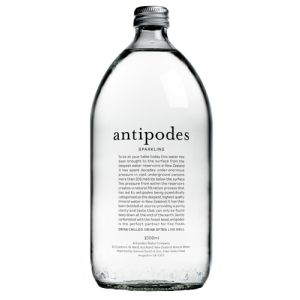 Antipodes sparkling mineral water in glass bottle - 12 x 1L - one of the world's purest waters