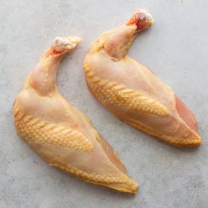 Corn-fed yellow 2 x chicken supreme bone-in skin-on 86 aed/kg - 2 x 250g - (halal) (frozen) - price will be adjusted as per final weight