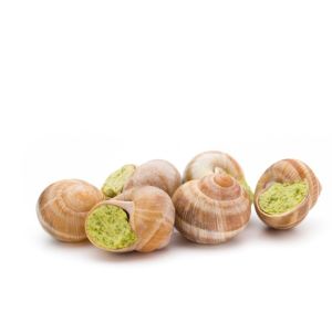 Ready-to-eat 12 large WILD snails stuffed with garlic & parsley butter sauce - (frozen)