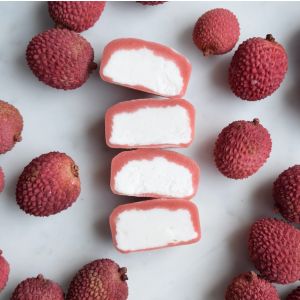 NEW vegan lychee mochi ice cream -  set of 4 pieces - no artificial sweetener or colouring