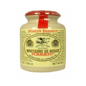 Pommery mustard in stone jar with wax 