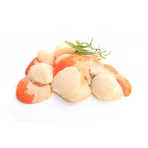 Fresh WILD scallops with coral, no shell from Dieppe - 500g (12 to 15 pieces) no preservative, no salt