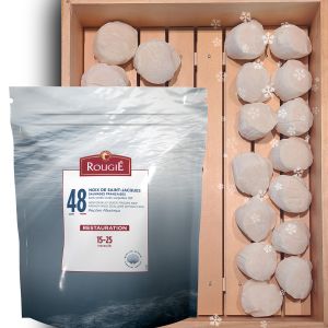 Wild-caught raw scallops from Normandy, without roe, sashimi quality - 1kg 15/25 pcs per bag (frozen) - price will be adjusted as per final weight