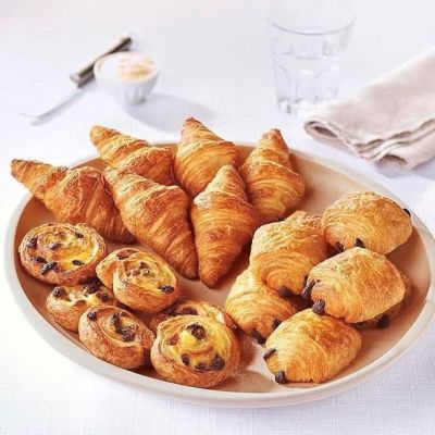 Pre-baked French breakfast set Lenotre 6 mini croissants/6 mini pains au chocolat / 6 mini pains au raisins - (frozen)  