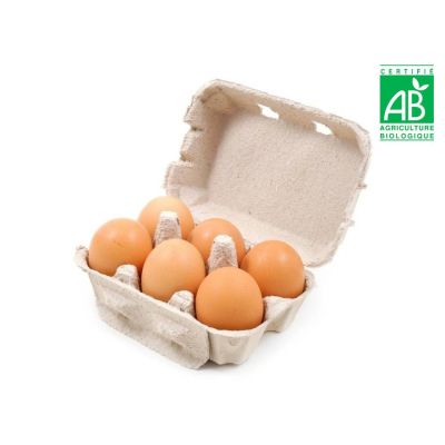 Certified organic free-range eggs big size from France x 6 