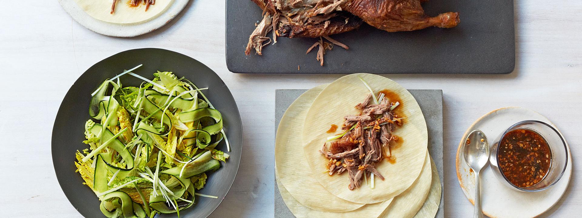 CNY Peking duck with Chinese pancakes recipe