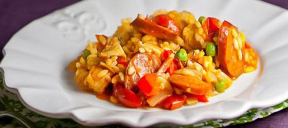 Chicken and chorizo paella