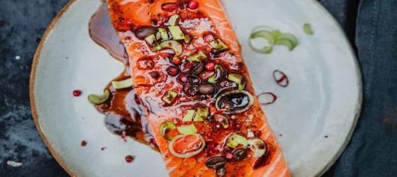 Raw Scottish salmon with arabica sauce recipe